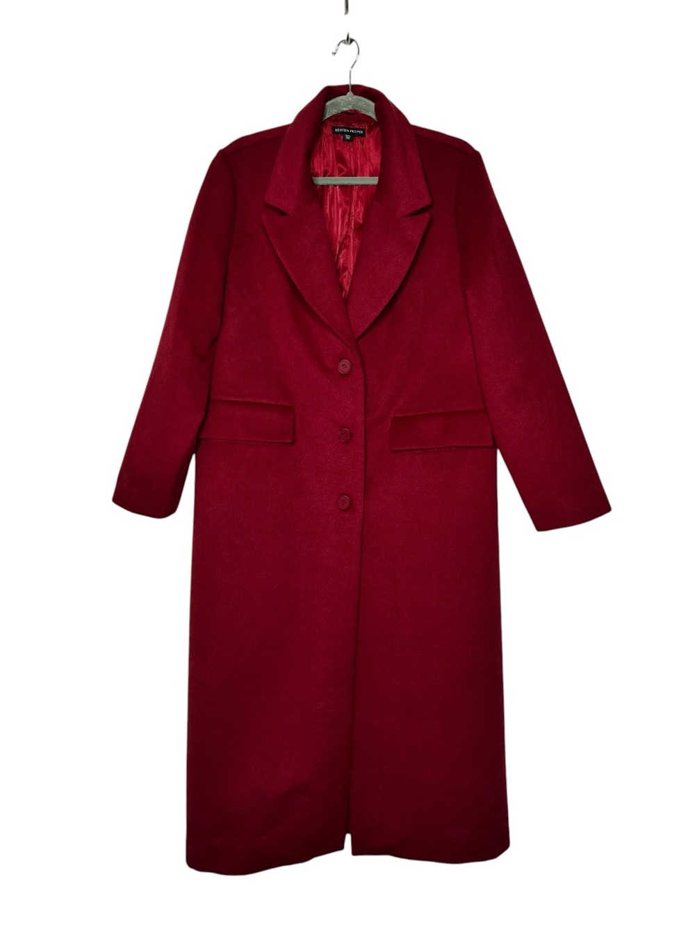 Boston Proper Longline Coat Deep Raspberry Red Size L - Picture 5 of 8